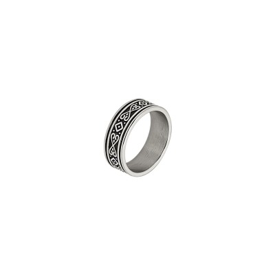 Bague Rochet TALISMAN 8mm en acier poli, taille 62