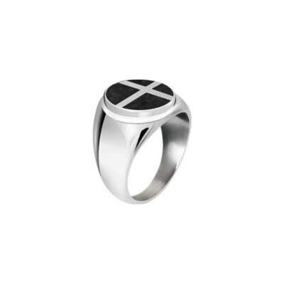 Bague Rochet Kingdom en acier et carbone taille 62