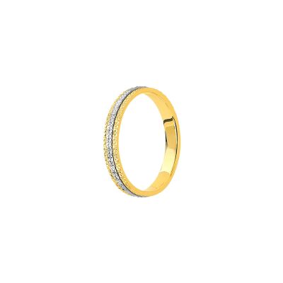 Alliance Jules et Louise en or jaune et or blanc, largeur 3mm