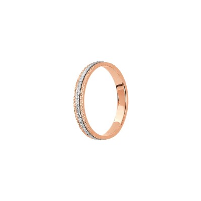 Alliance en or rose et platine, 3mm