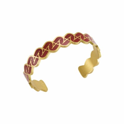Bracelet Jourdan Bijoux Jiji en plaqué or jaune et résine rouge