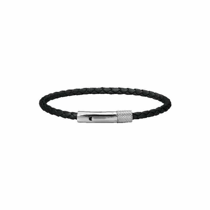 Bracelet Rochet Driver en acier et cuir