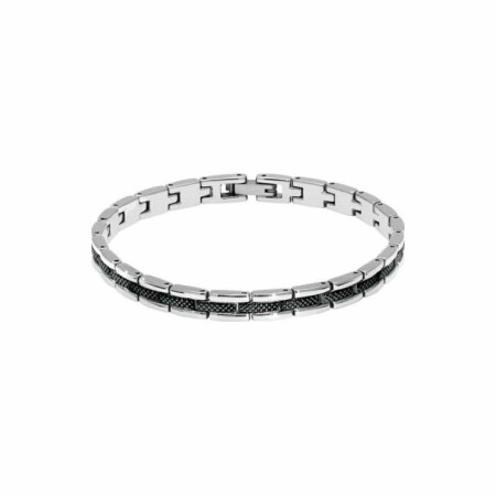 Bracelet Rochet Santorin en acier et PVD noir 21cm