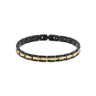 Bracelet Rochet SANTORIN 6mm en acier et PVD noir, taille 21 cm réglable