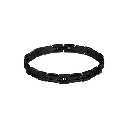 Bracelet Rochet Racing en acier, carbone et PVD noir 21cm