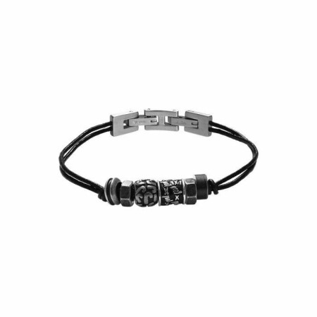 Bracelet Rochet Fury en cuir et perles en acier