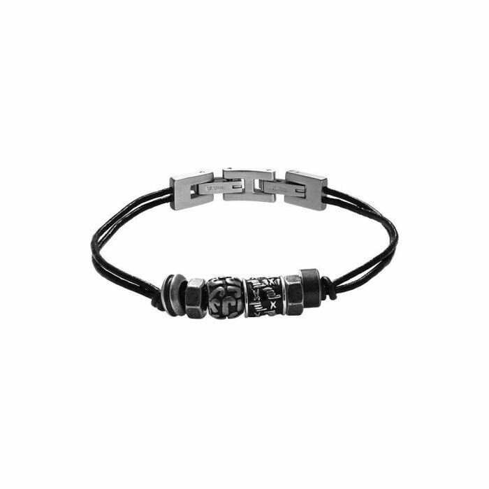 Bracelet Rochet Fury en cuir et perles en acier