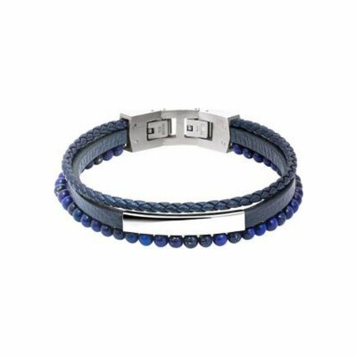 Bracelet Rochet Yale en acier et cuir