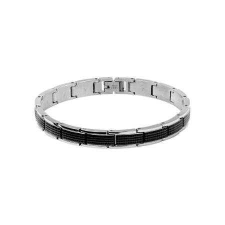 Bracelet Rochet en acier et pvd noir 22cm