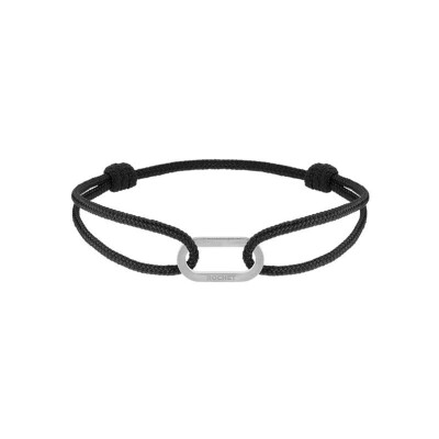Bracelet Rochet GRAND LARGE en acier satiné et coton