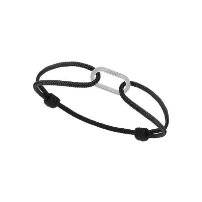 Bracelet Rochet GRAND LARGE en acier satiné et coton