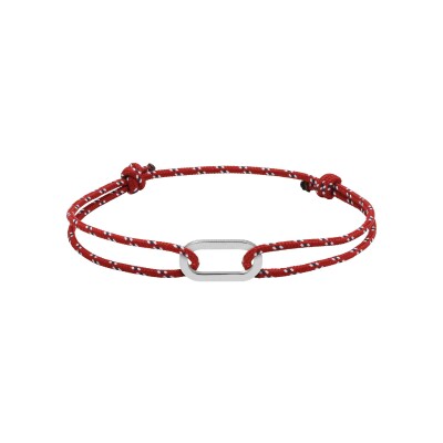Bracelet Rochet GRAND LARGE en acier satiné et textile