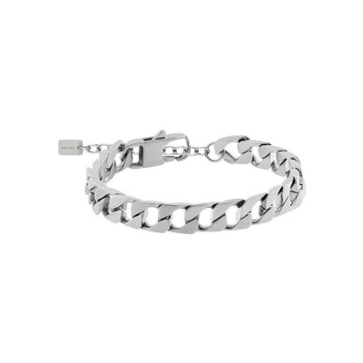 Bracelet Rochet FORGE 9mm maille carrée en acier satiné, taille 22cm réglable