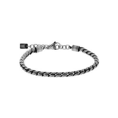 Bracelet Rochet COBRA 4.8mm maille serpent en acier vintage, taille 21cm réglable