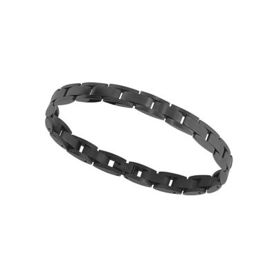 Bracelet Rochet FAME en acier pvd noir satiné
