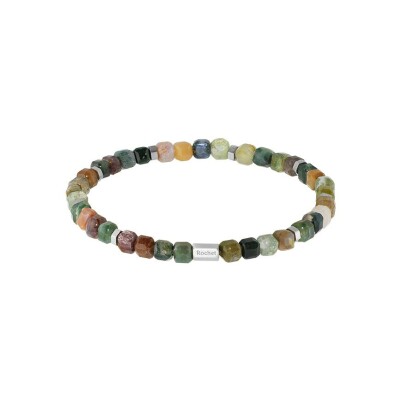 Bracelet Rochet BOREAL en acier satiné et agate