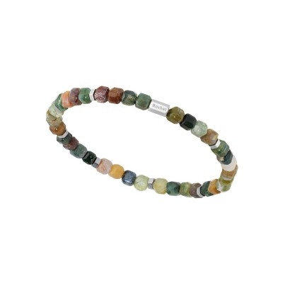 Bracelet Rochet BOREAL en acier satiné et agate
