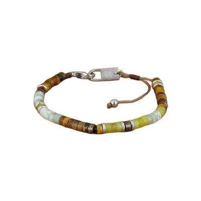 Bracelet Zag Silver en acier, Marron