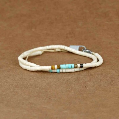 Bracelet ZAG en acier et pierre de soleil