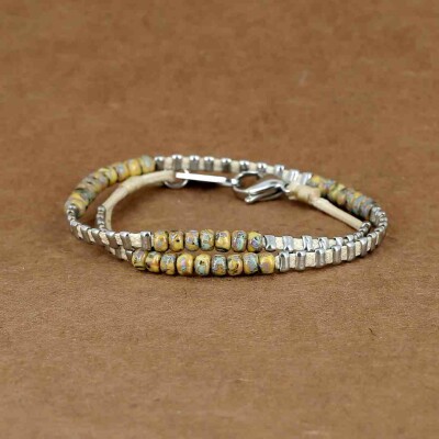 Bracelet ZAG en acier et perles Miyuki