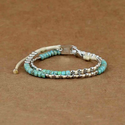 Bracelet ZAG en acier et perles Miyuki