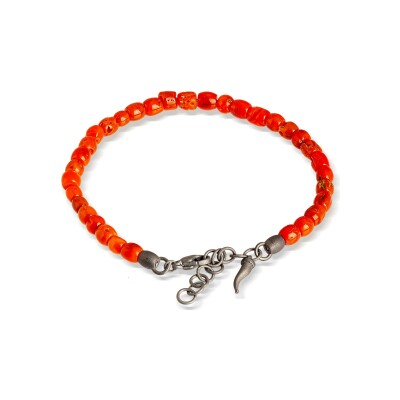 Bracelet Mano J en titane et corail