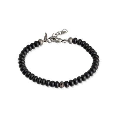 Bracelet Mano J en titane, onyx et diamants noirs