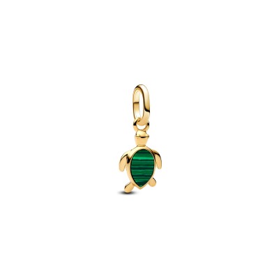Charm Pandora Mini Dangle tortue en métal doré