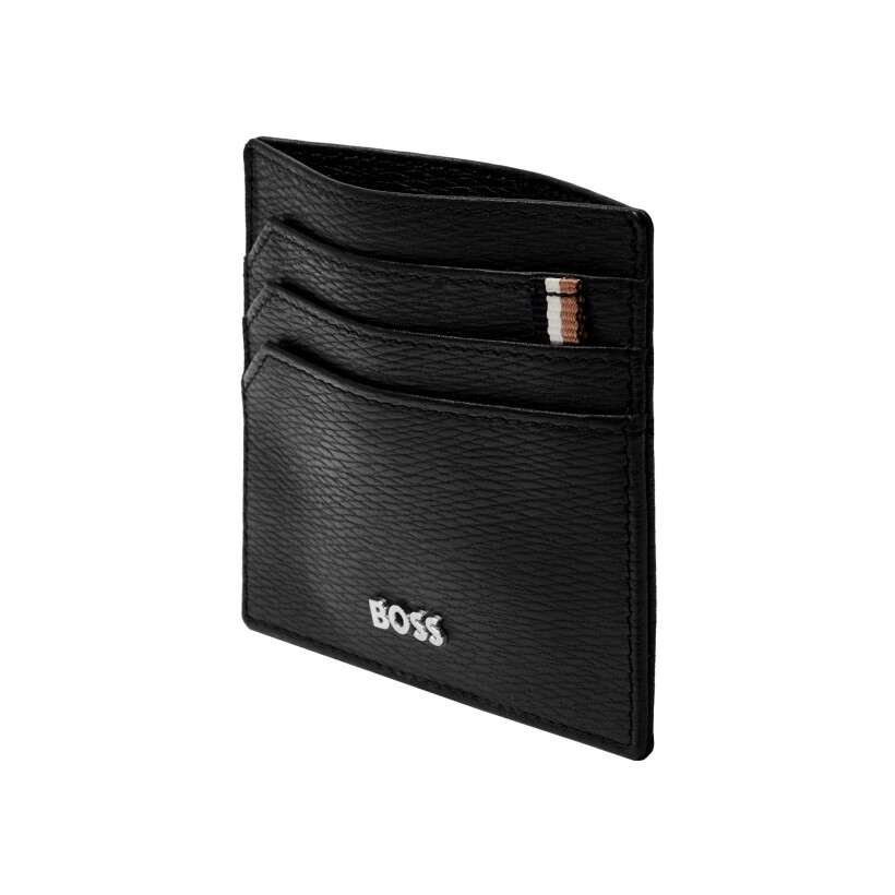 Porte-cartes Boss 6cc en cuir noir