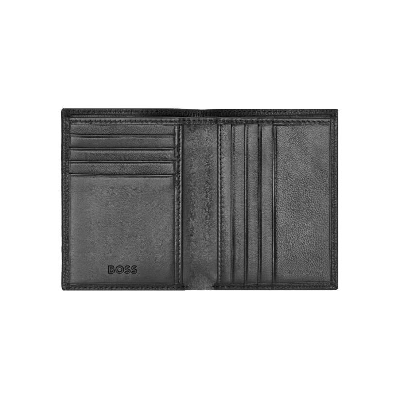 Porte-cartes Boss 8cc en cuir noir