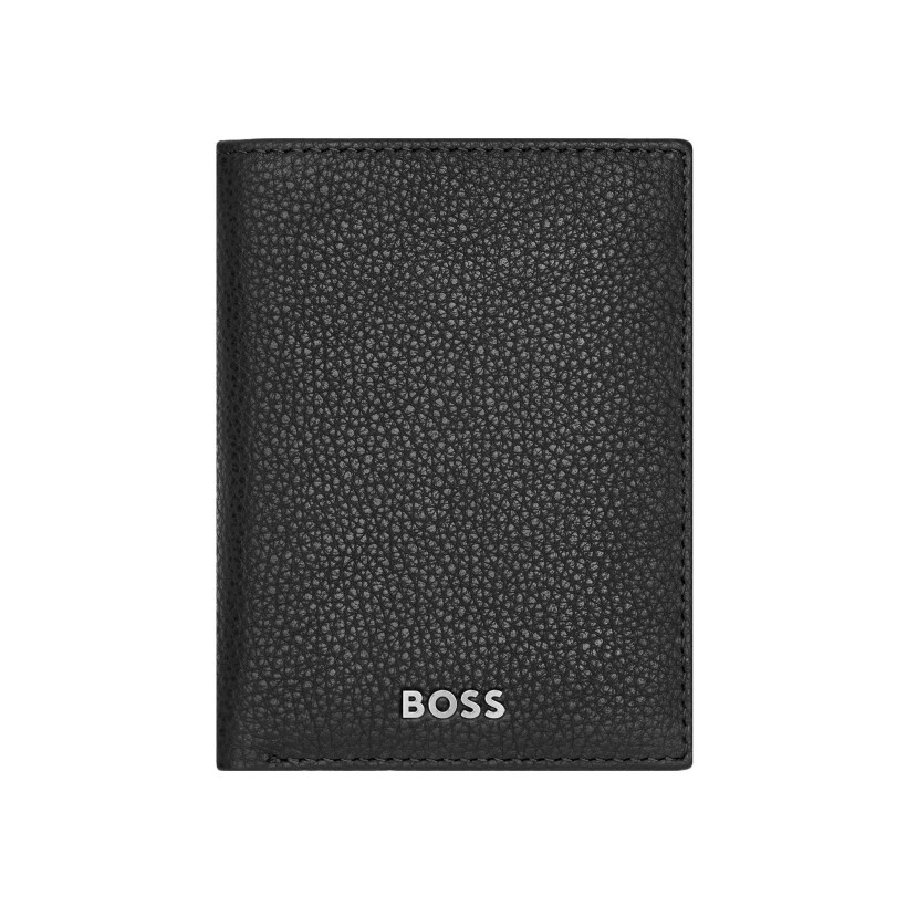 Porte-cartes Boss 8cc en cuir noir