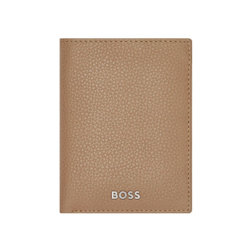 Porte-cartes Boss 8cc en cuir camel
