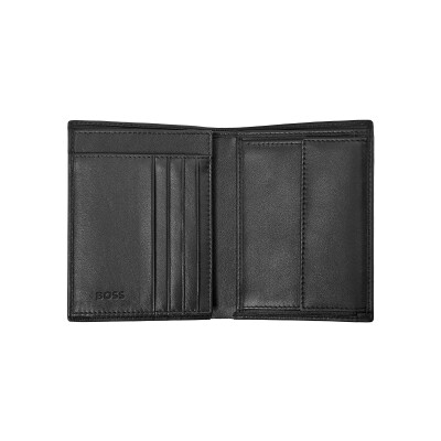 Porte-cartes Boss 9cc en cuir noir