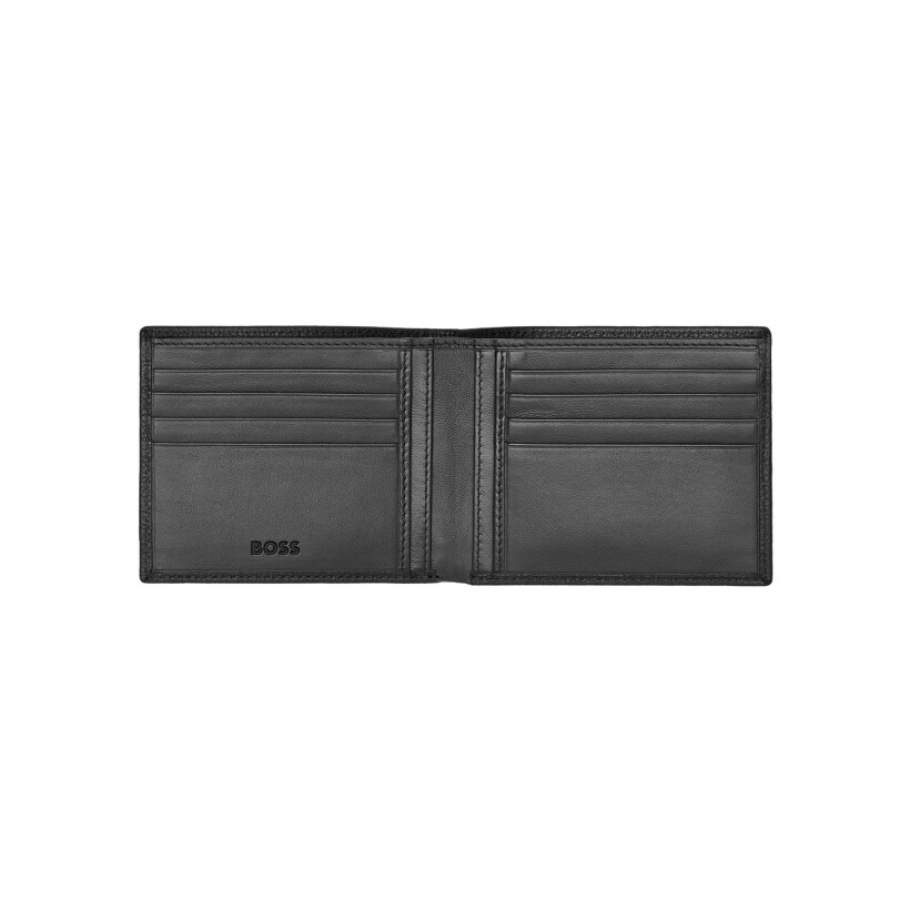 Portefeuille Boss 8cc en cuir noir