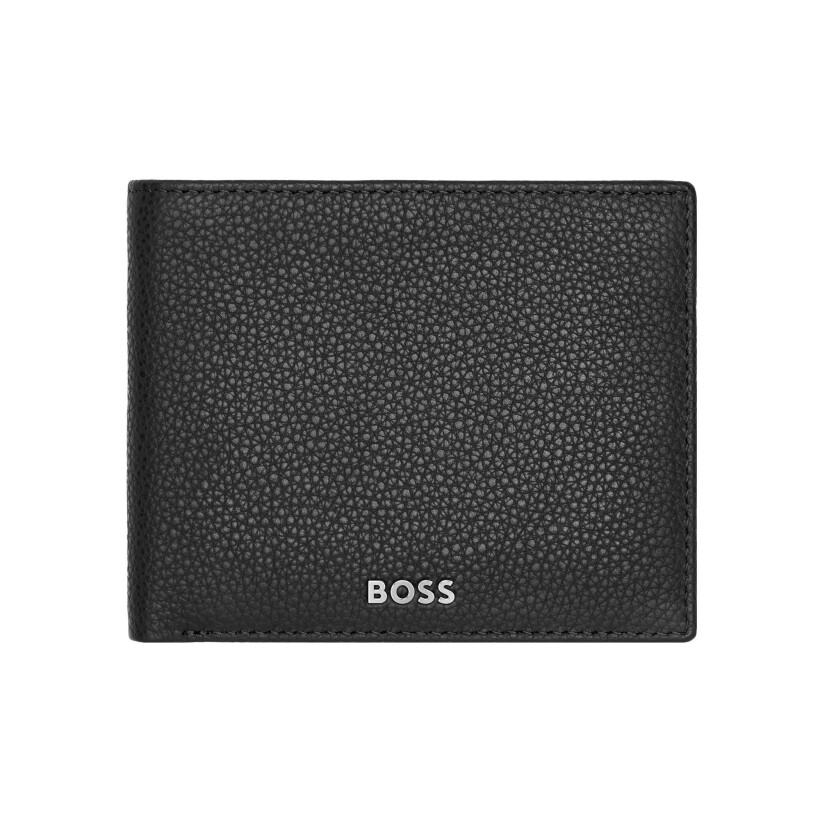 Portefeuille Boss 8cc en cuir noir