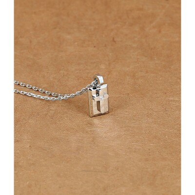 Collier Zag Simon en acier et diamant