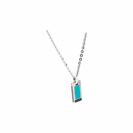 Pendentif Rochet Rock en acier et turquoise