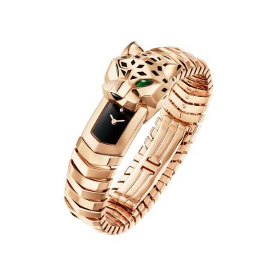 La Panthère de Cartier Watch, Quartz movement, rose gold, tsavorites, lacquer