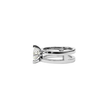 Bague Isabelle Barrier en acier et oxyde de zirconium, taille 52