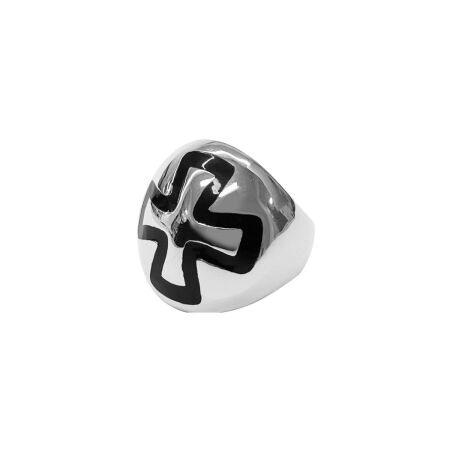 Bague Isabelle Barrier en acier et résine, taille 60