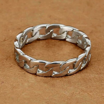 Bague Zag en acier, taille XL