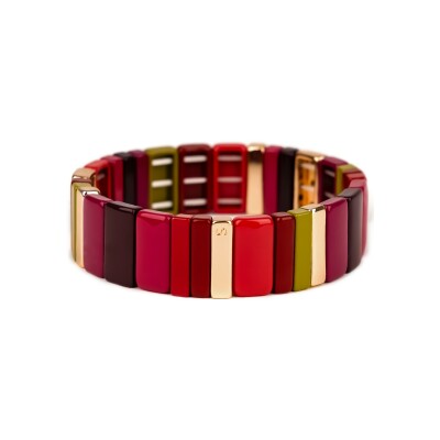 Bracelet Simone à Bordeaux Hubba Maxi Odéon en métal doré émaillé