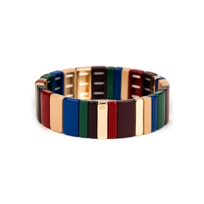 Bracelet Simone à Bordeaux Hubba Maxi Quartier Latin en métal doré émaillé