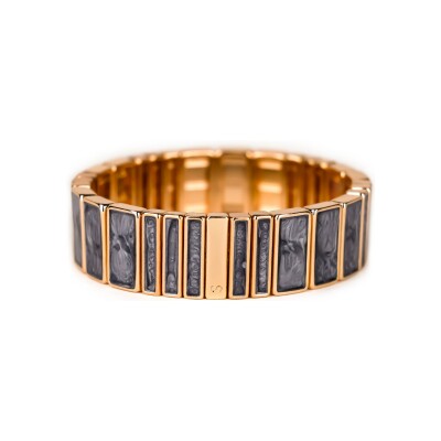 Bracelet Simone à Bordeaux Hubba Maxi Carrara Cobalte en métal doré émaillé serti