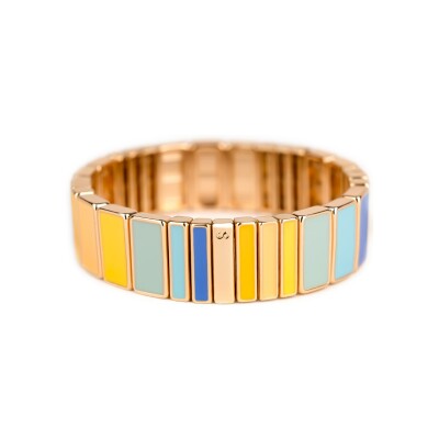 Bracelet Simone à Bordeaux Hubba Maxi Guinguette en métal doré émaillé serti