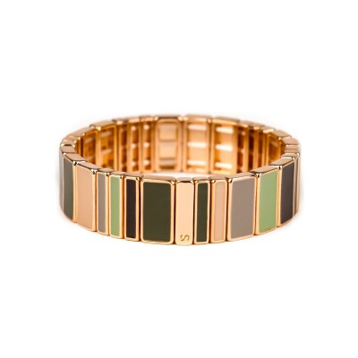 Bracelet Simone à Bordeaux Hubba Maxi Passy en métal doré émaillé serti