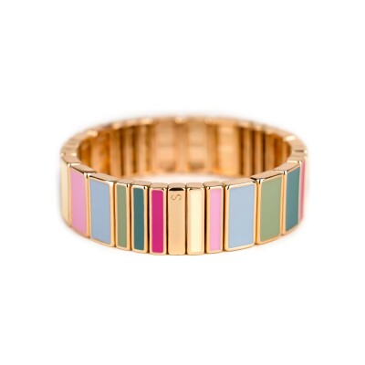 Bracelet Simone à Bordeaux Hubba Maxi Pique-Nique en métal doré émaillé serti