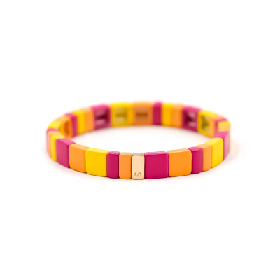 Bracelet Simone à Bordeaux Hubba en métal émaillé multicolore