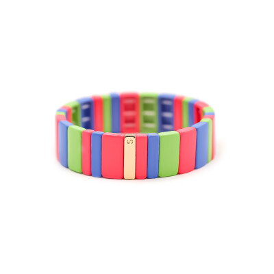 Bracelet Simone à Bordeaux Hubba en métal émaillé multicolore