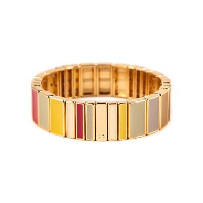 Bracelet Simone à Bordeaux Hubba Maxi Serti Cocon en métal doré émaillé serti